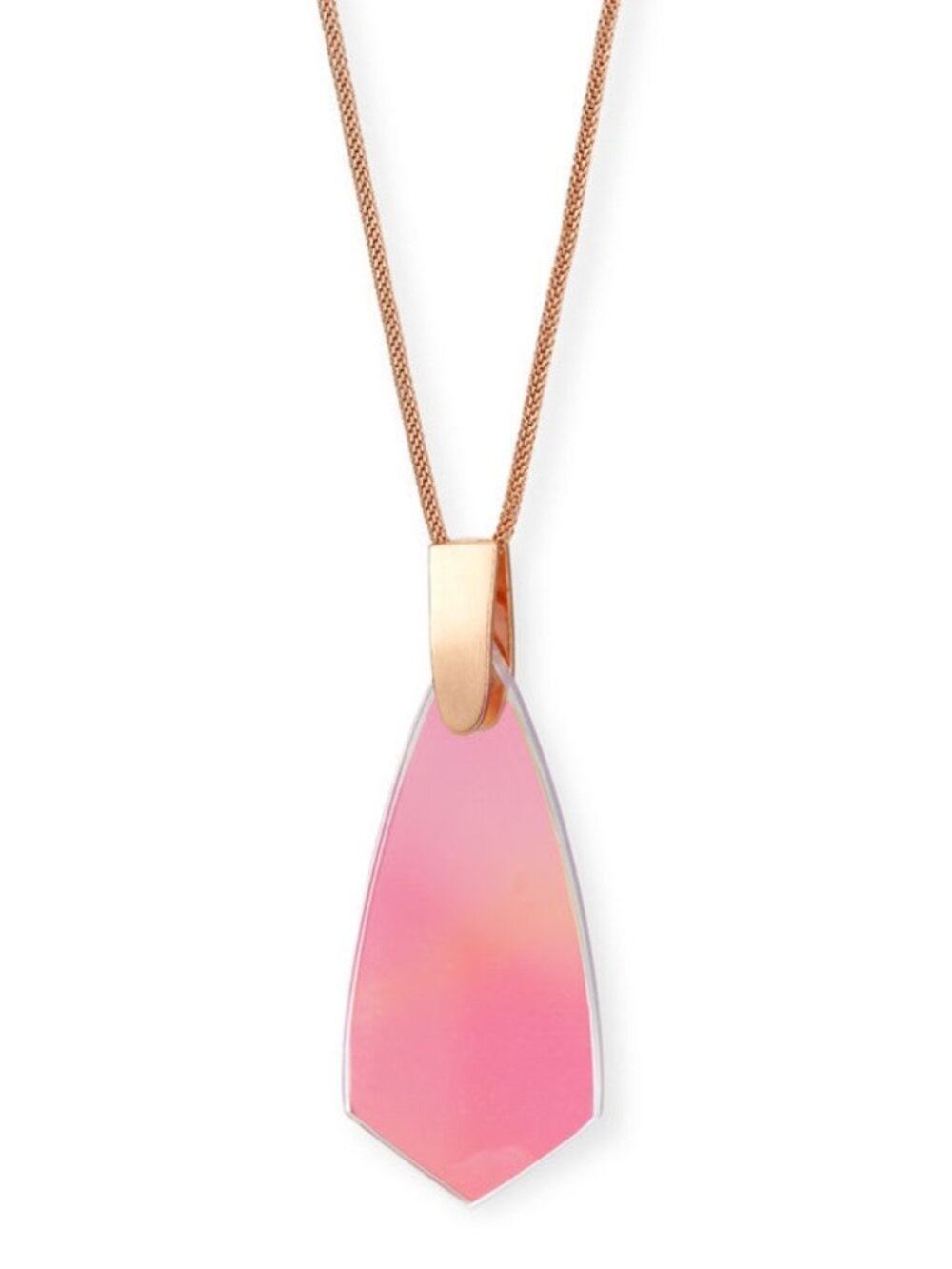 NWT~KENDRA SCOTT~Rose Gold Dichroic Glass Azalea Pendant Necklace